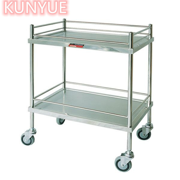Buy Hospital special trolley ABS material silver trolley with wheels at wholesale prices