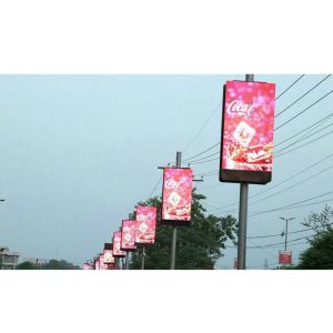Street Lamp Pole P4 SMD 5500CD LED Advertising Billboard
