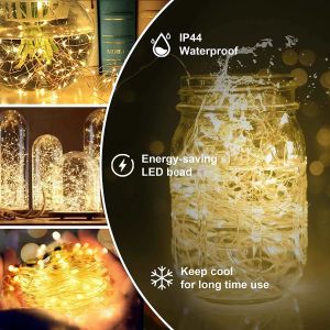 Battery Operated Waterproof String Lights Copper Wire Twinkle Starry Lights for