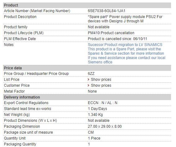 6SE7038-6GL84-1JA1 6SE7 038-6GL84-1JA1 Siemens Converter Power Board