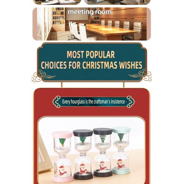 Plastic Hourglass Christmas Pink For Brushing