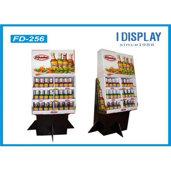 Floor Cardboard POP Displays Stands Varnish Coating For Marmalade Retail