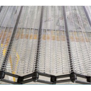 Heat Resistant Metal Mesh Conveyor Belt , Chain Drive Conveyor Customized Width