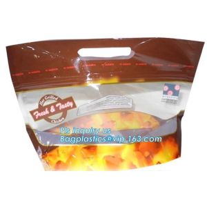 Anti Fog Function Plastic Zipper Roasted Chicken Packaging Bag, slide zipper hot