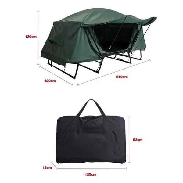 Camping Tent Cot, Folding Tent Combo Air Mattress & Sleeping Bag, Off-Ground Tent Shelter with Carry Bag for Hiking