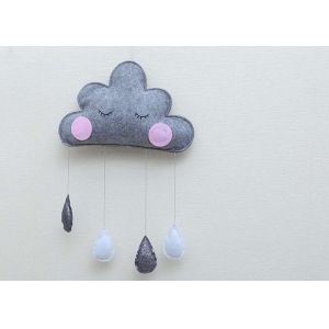 3 Colors Felt Fabric Crafts Cloud Raindrop Pendant Photo Prop Hanging Decoration