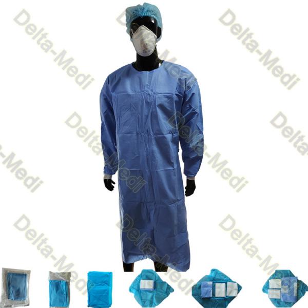 Buy SMS 45g Hospital Sterile Nonwoven Surgical Gown Reinforced Disposable at wholesale prices