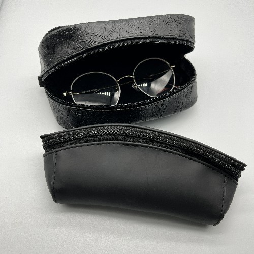 Buy Handhold Creative Black  PU Zipper Glasses Portable Soft Sunglasses Case at wholesale prices