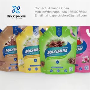 Custom Beverage Stand Up Biodegradable Spout Pouch Cap For Food Liquid Pouch