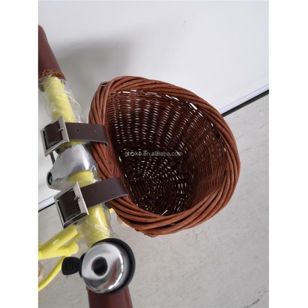 12 Inch Foam Tire Kids' Balance Bike Yellow Color Load Capacity 70kg Front Wicker Basket