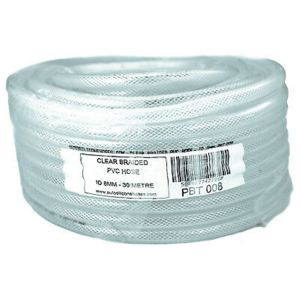 Transparent Clear with Red White and Blue Line Fiber Braided Reinforced PVC