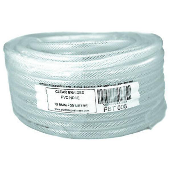 Transparent Clear with Red White and Blue Line Fiber Braided Reinforced PVC