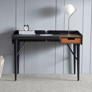 Saddle Leather Minimalist Design Modern Writing Desk Hotel Bedroom Study Table