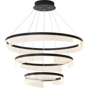 Three Ring Study Bedroom Acrylic Chandelier Beautiful Translucent Living Room