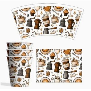 Recyclable Paper Cups Fan Suppliers Custom Printed Single PLA Coated Paper Ice