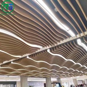 Environmental Friendly Linear Suspended Metal Ceiling 0.9mm White Aluminum