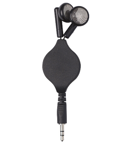 Freeuni Promotional Portable 3.5MM Stereo push button Retractable ear buds earphone logo