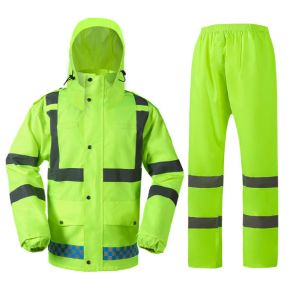 Reflective PPE Safety Wear Warning Split Safety Waterproof Rain Poncho