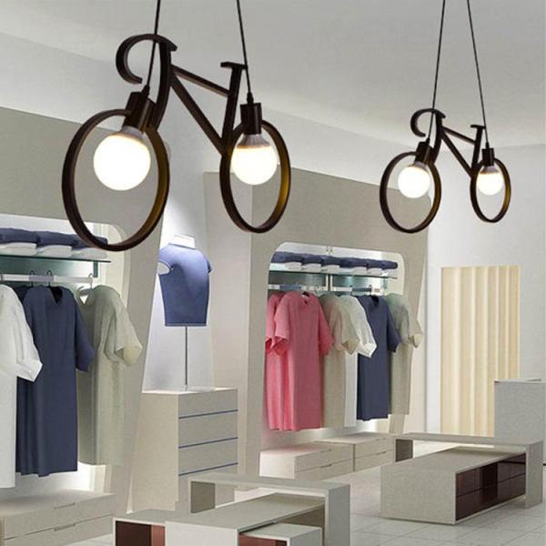 E27 White Black Bicycle Modern Iron Pendant Light Holder