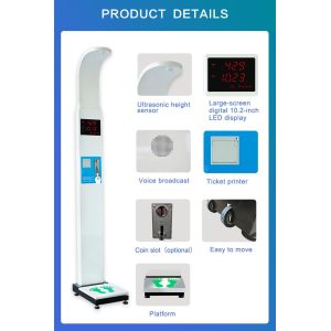 Coin Operated Body Weight And Height Scale Bluetooth Ultrasound Camry Pharmacy