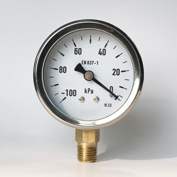 Buy PC Lens 63mm Pressure Gauge 100 KPa SS304 Stainless Steel Pressure Gauge at wholesale prices