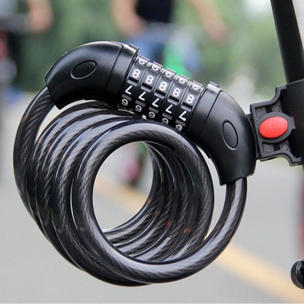 High Quality Safety Steel Cable Folding Mountain Chain Keyless Security Bicycle Cable 5 Digit Combination Bike Lock