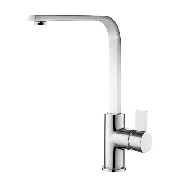 Buy Chrome Single Lever Kitchen Mixer Tap 310mm Height Single Hole Faucet at wholesale prices