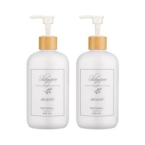 500ml white cylindrical smooth bottle for shampoo lotion bottle