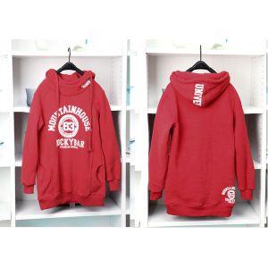 Girls / Ladies Hooded Sweatshirts , Black / Yellow / White Cotton