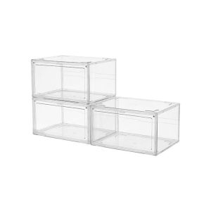 Acrylic Magnetic Clear Acrylic Shoe Boxes Stackable Transparent