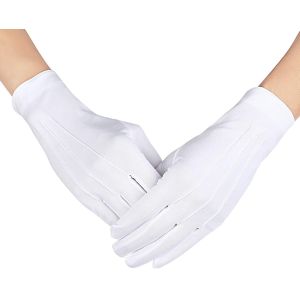 Tuxedo Guard 100% Cotton Uniform White Parade Gloves 8.1 Inches