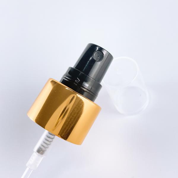 24/410 aluminum shiny gold closure black head fine mist sprayer for cosmetic