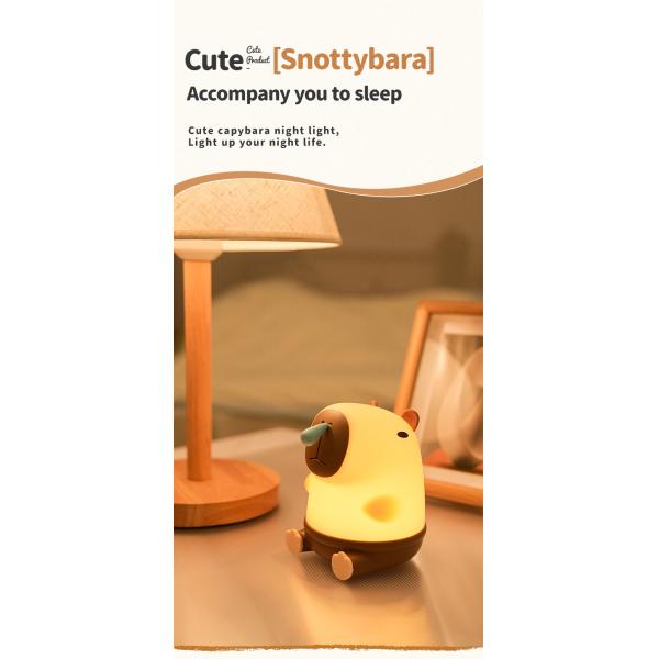 Wholesale Capybara Night Light Cute Animal Night Lamp Snottybara Silicone Touch Lights Decor Portable Rechargeable For Kids