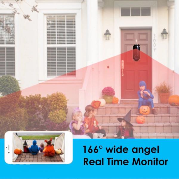3MP 720P wifi Smart Video Doorbell 2 channel Audio 166° Ultra Wide Angle Lens