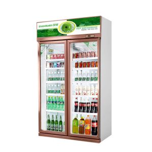 Eco Friendly Commercial Vertical Glass Display Coolers For Beverage