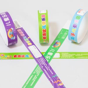Printed Water/Sweat Resistant Entry Admission Wrist Bands PP Synthetic Paper