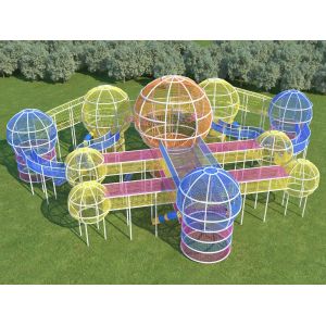 China Childrens Jumping Trampoline Commercial  Outdoor Planet House Trampoline Equipment Park on sale