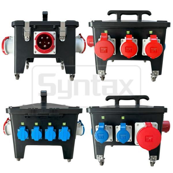 Quality Syntax MP24 Portable Distribution Board 63A Three Phase with Residual PC Maintenance Box with Wheels for Indonesia for sale