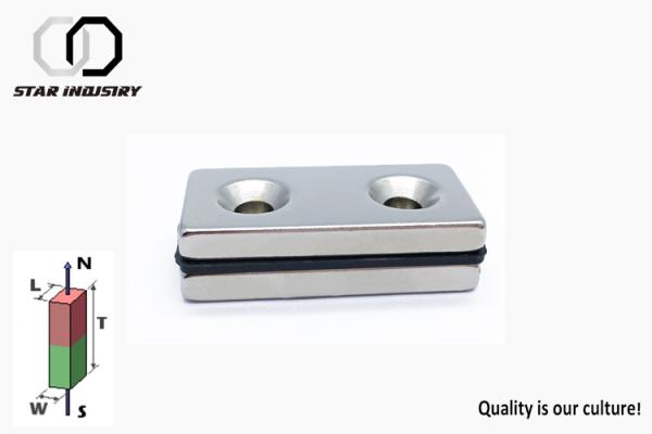 Buy High Precision Countersunk Magnets Block Strong Magnets With Hole at wholesale prices