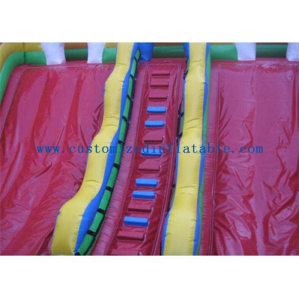 Superman Inflatable Fun Park Funland , Childrens Bouncy Castle With Slide