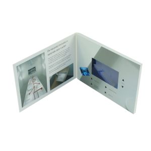 innovative design custom print lcd video book/7 inch video plus print for pharma