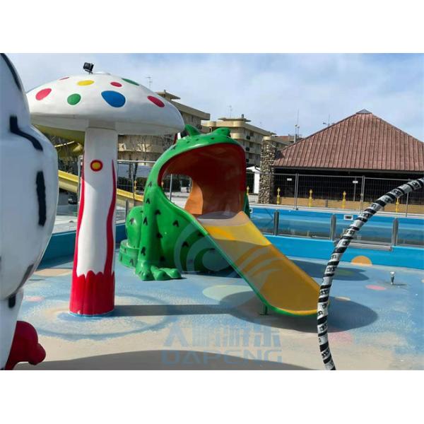 Fiberglass Water Park Splash Pad Frog Small Swimming Pool Slide For Children