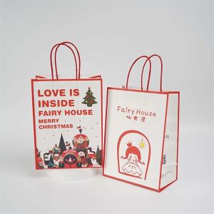 New Year Gift Christmas Gift Bags Recycle Kraft CMYK Printed