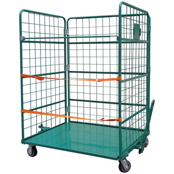Buy Green 1600mm height 600KGS zinc plated Roll Cage Containers at wholesale prices