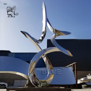 Stainless Steel Moon Sculpture Garden Large Circular Abstract Waterscape