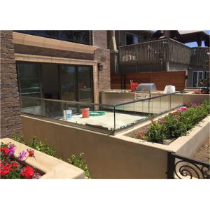 Durable Frameless Glass Railing Toughened Glass Balustrade With Stainless Steel