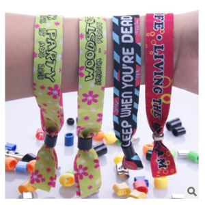 New customed print logo promotional polyester fabric woven sports bracelet gifts outdoor