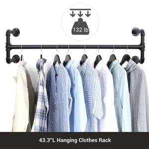 Industrial Pipe Style Rolling Garment Rack