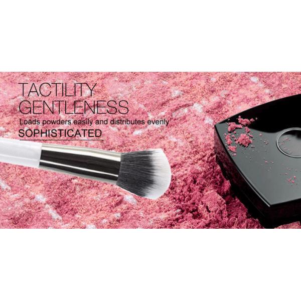 Foundation Contour Buffer Makeup Brush White Long Handle Falt Top Hair