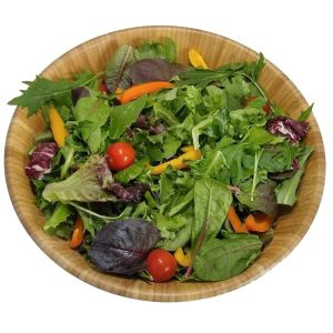 Unbreakable Bamboo Salad Set With Serving Spoons And Dressing Tray